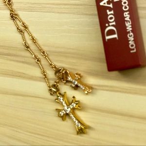 Chrome Hearts Jewelry Chrome Hearts 22k Gold Diamond Cross Necklace Poshmark